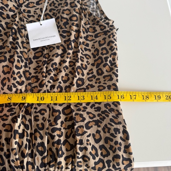 beachlunchlounge Brown Leopard Print Midi Dress Medium Flowy Capsule Beachy - Picture 15 of 15